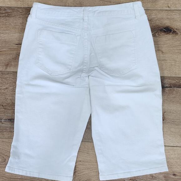 Gloria Venderbuilt White Denmin Vintage "Monroe" Bermuda Shorts Women's Size 4 - Picture 2 of 12